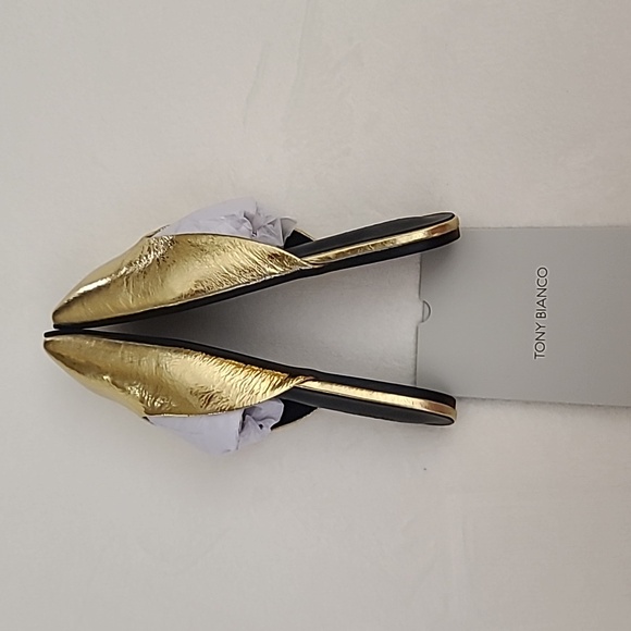 NIB Tony Bianco Harry Flat Gold Flat Mules Size 8 - Picture 4 of 7